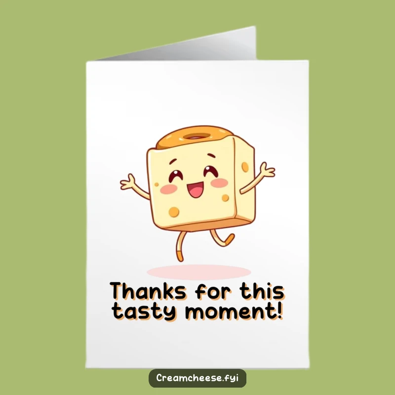 Free Printable Thank You Card: Thankful Cream Cheese Cube Downloadable Gift