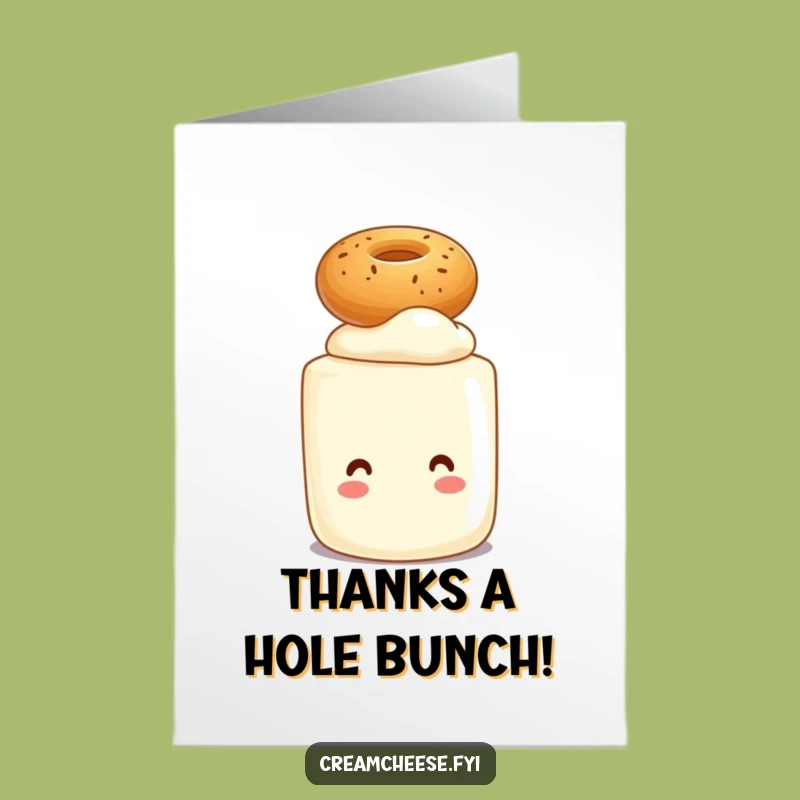 Thank You Cream Cheese Bagel Card Free Printable - Balanced Gratitude Downloadable