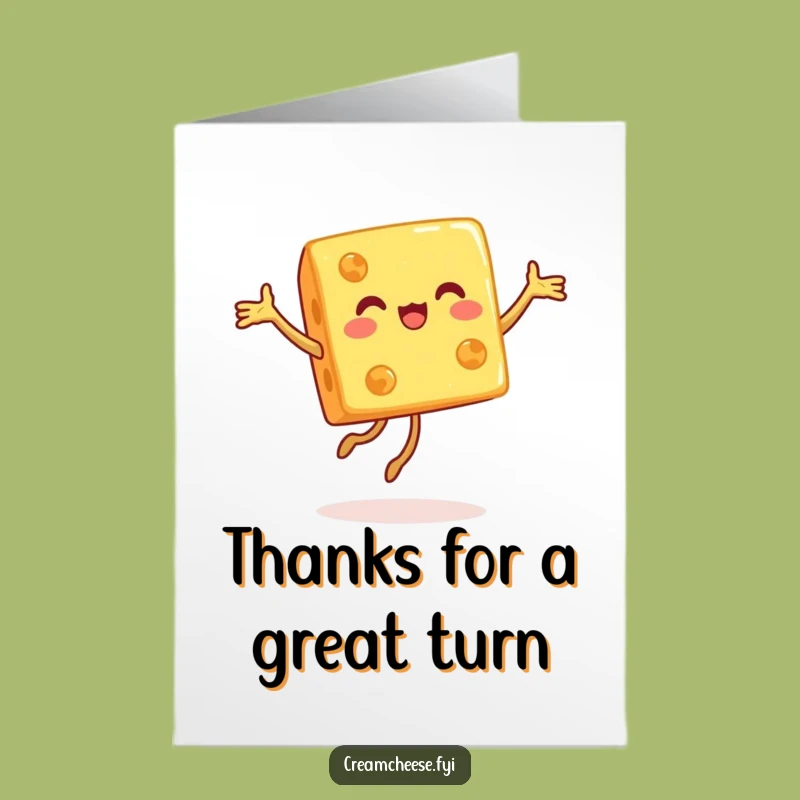 Free Printable Thank You Card: Grateful Pirouette, Funny Downloadable!