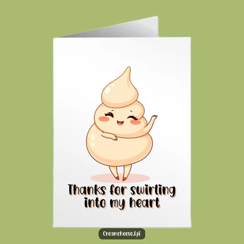 Free Printable Thank You Card: Grateful Cream Cheese Swirl, Humorous Downloadable