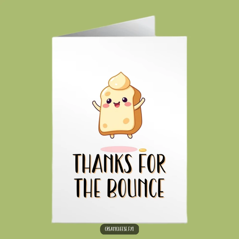 Free Printable Thank You Card: Bouncing Cheese Gratitude, Downloadable Gift