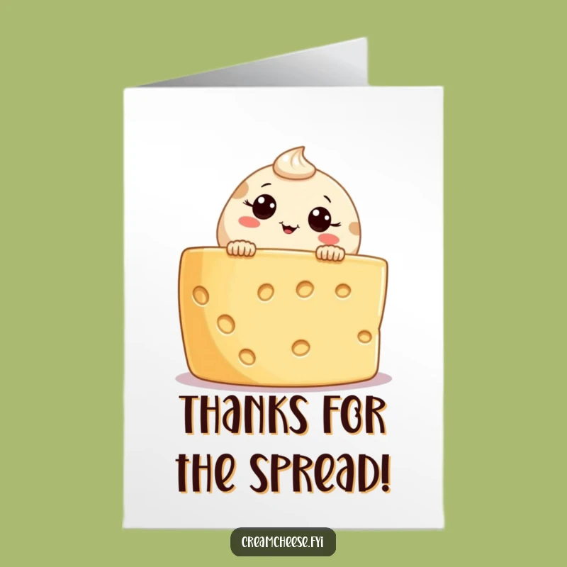 Free Printable Thank You Card: Funny Cream Cheese Pal, Perfect DIY Downloadable Gift