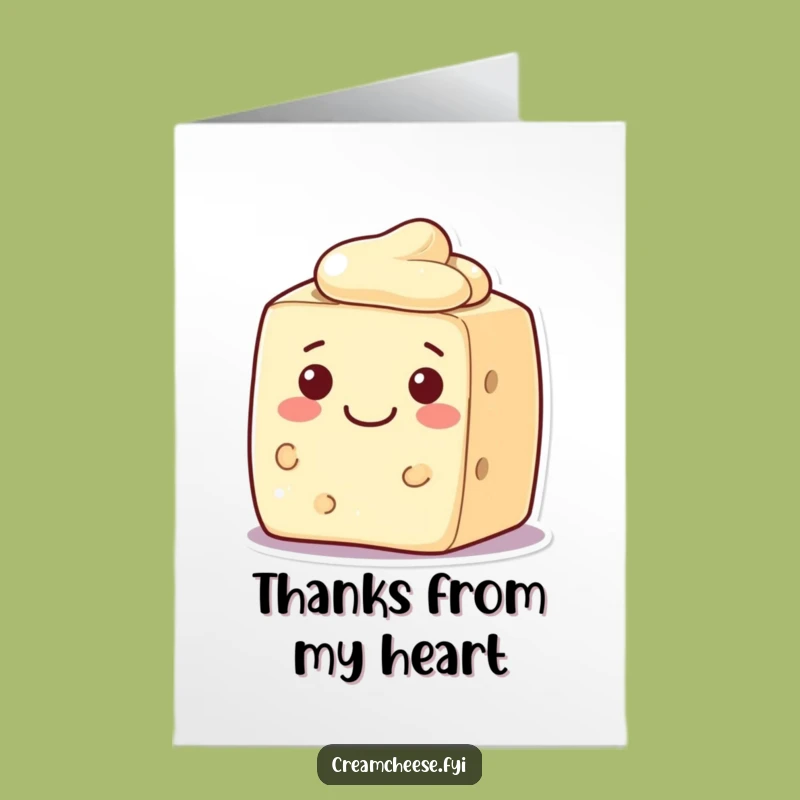Grateful Cream Cheese Block Thank You: Free Printable & Kind!