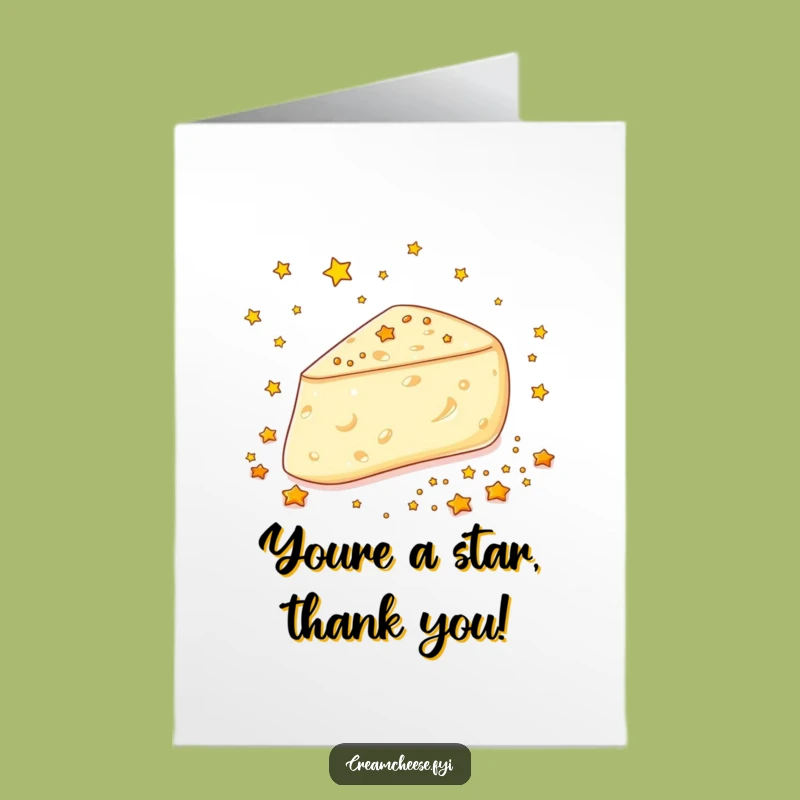 Free Printable Thank You Card: Grateful Cream Cheese Stars, Humorous Downloadable