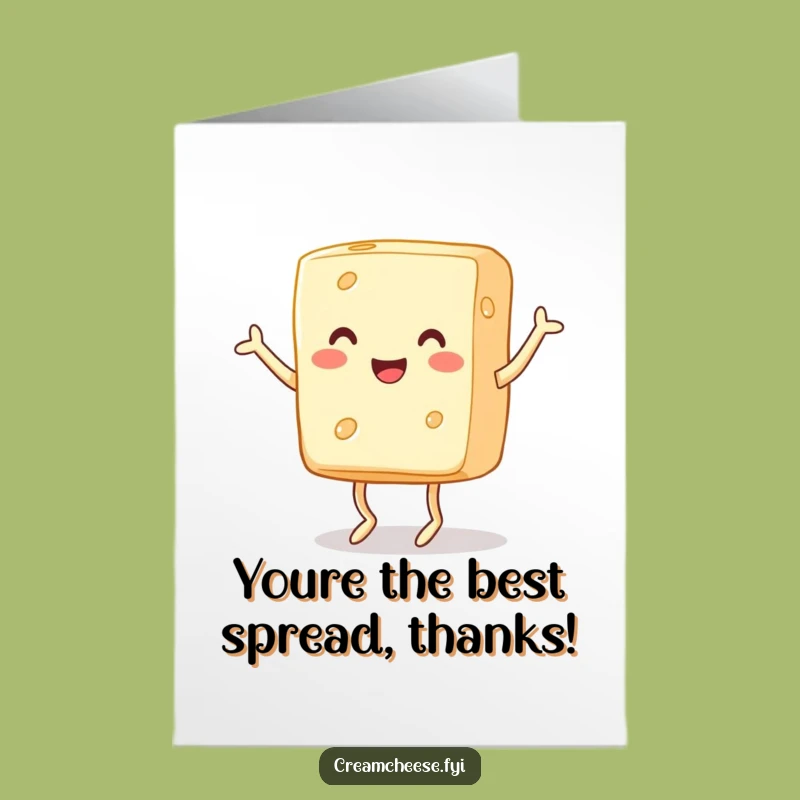 Free Printable Thank You Card: Cheesy Dance of Gratitude, DIY Downloadable Gift