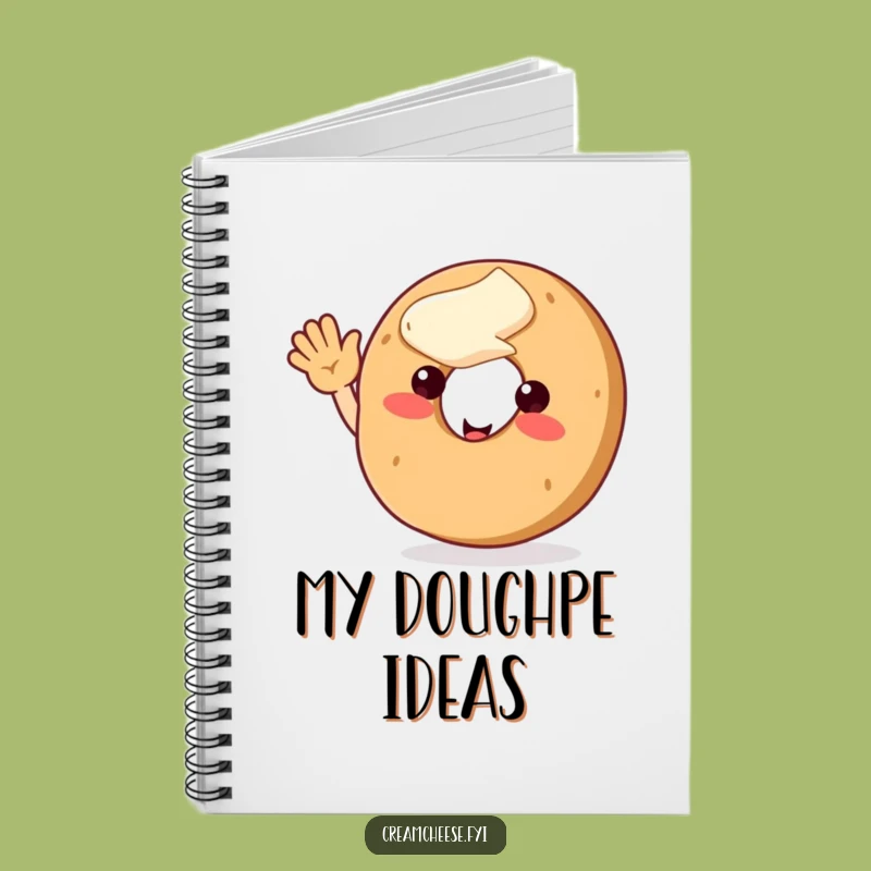 Funny Bagel Waving Notebook - Jot Down Cheerful Thoughts Funny Gift