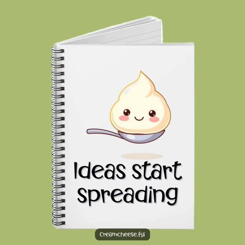 Funny Cream Cheese Dollop Notebook: Smiling Spoon Balance Journal, Creative Hilarious Gift