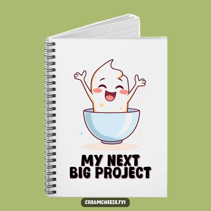Funny Cream Cheese Leaping Notebook: Jot Down Ideas with Enthusiastic Flair