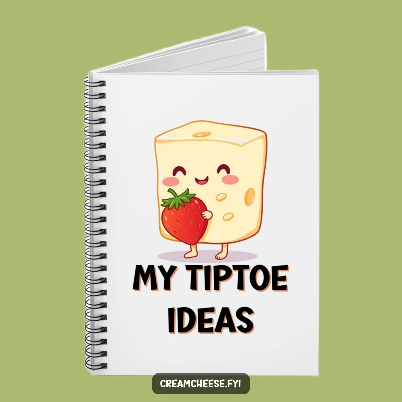 Funny Cream Cheese Strawberry Notebook: Cheerful Slice Journal, Perfect Gift