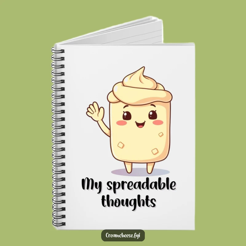 Funny Cream Cheese Wave Notebook - Jot Down Friendly Thoughts Funny Gift