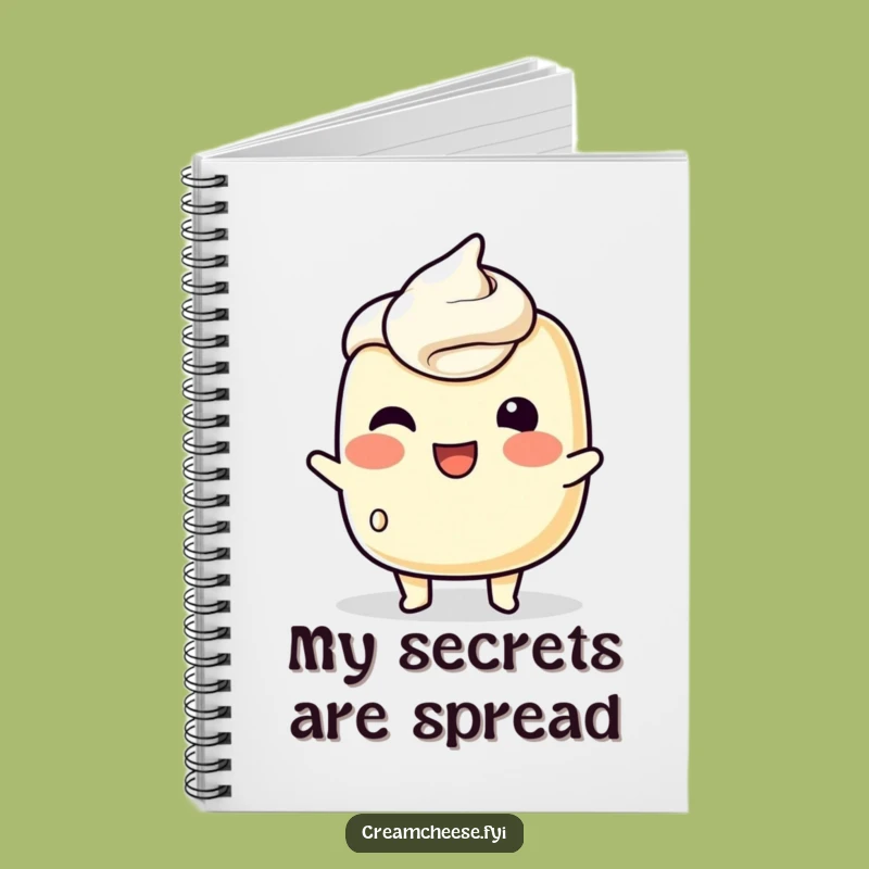 Funny Cream Cheese Wink Notebook: Jot Down Ideas with Playful Spread