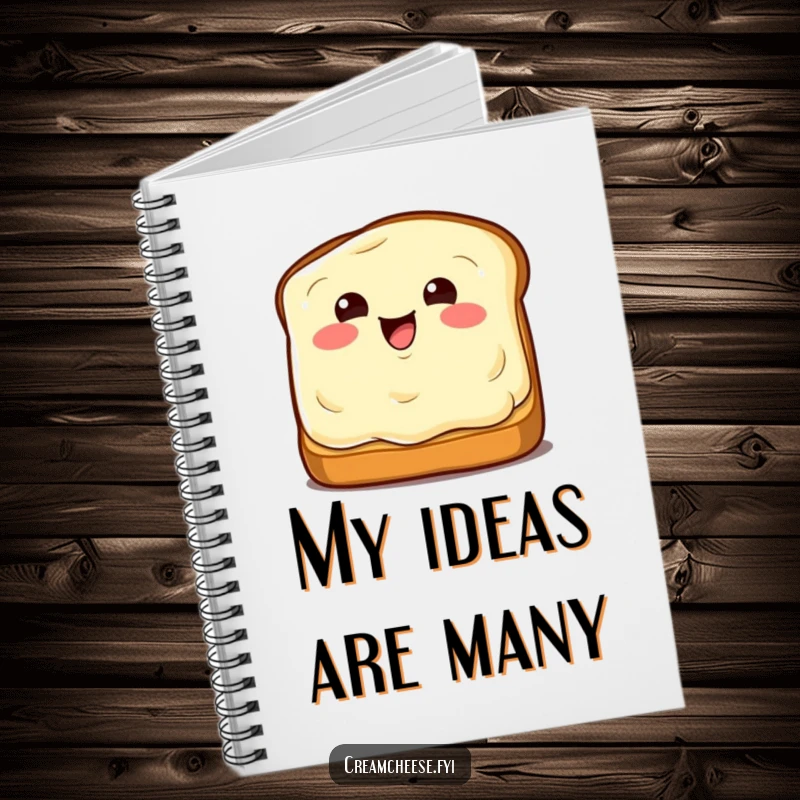 Funny Notebook: Winking cream cheese wedge on toast, a humorous journal for foodies.