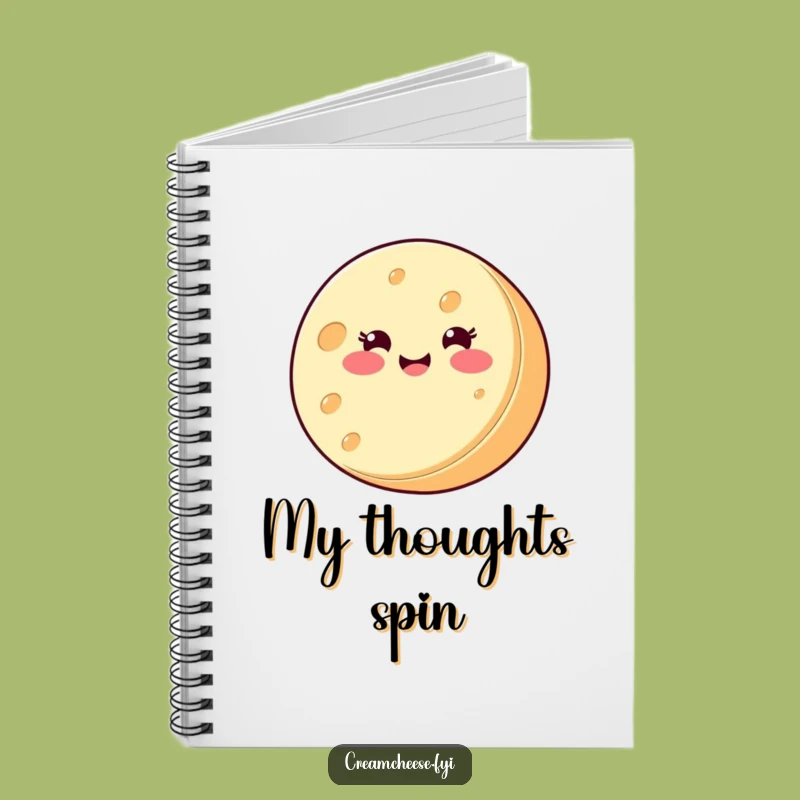 Funny Cream Cheese Notebook: Jot Down Ideas with Spinning Cheese, Great Funny Gift!