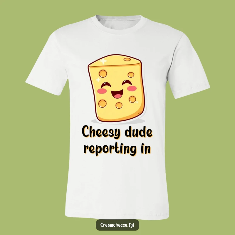 Funny Winking Cheese Slice T-Shirt - A Jovial Greeting for Humor Lovers