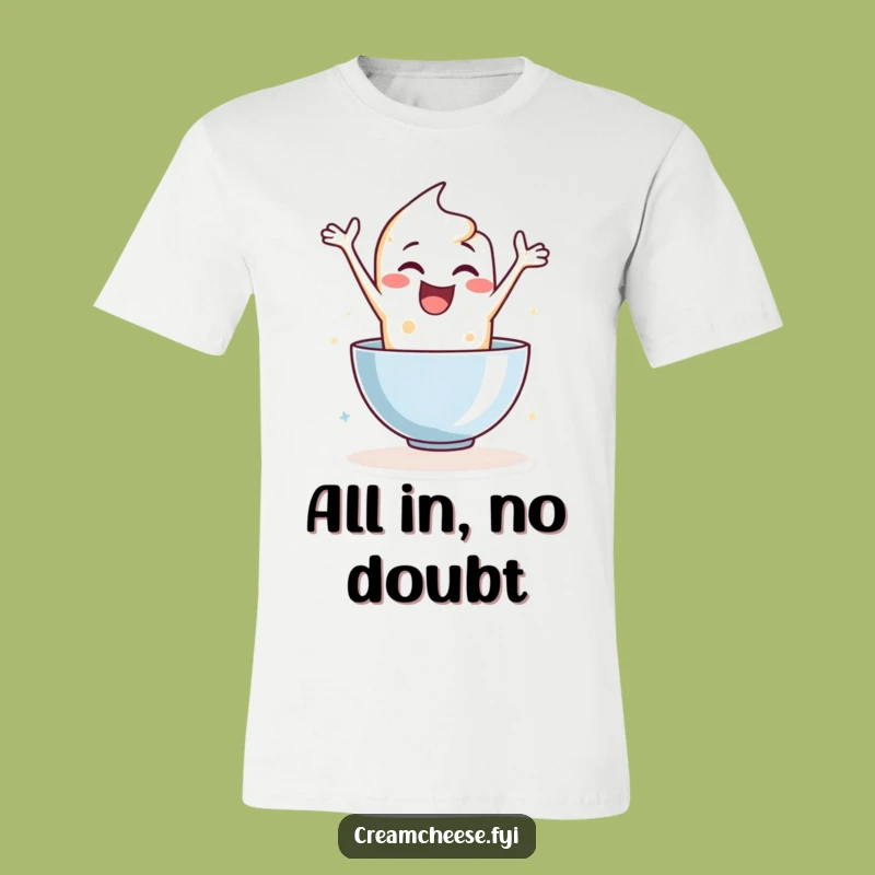 Funny Cream Cheese Leaping T-Shirt: Wear Your Enthusiasm with Cheesy Style