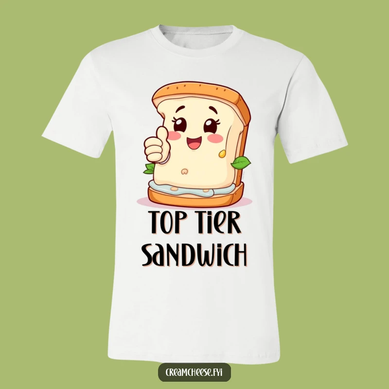 Funny Cream Cheese Sandwich T-Shirt: Happy Approval Design - Comfy & Humorous