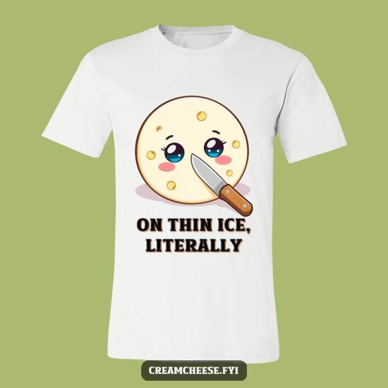 Funny Cream Cheese Slice T-Shirt: Wear Your Dairy Drama with Humor