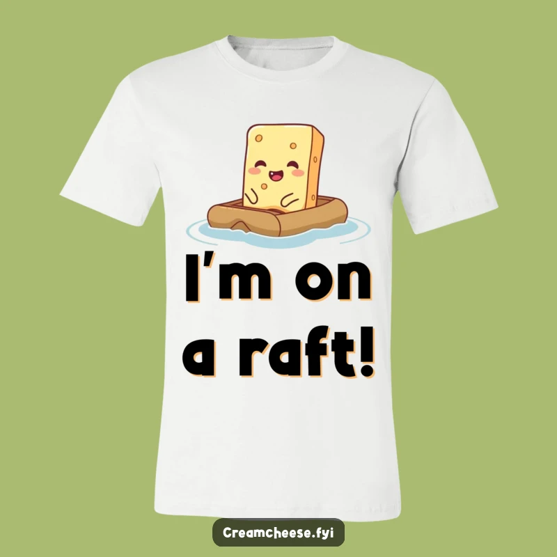 Funny Cream Cheese Raft T-Shirt - Giggling Foodie Tee for Fun Gifts