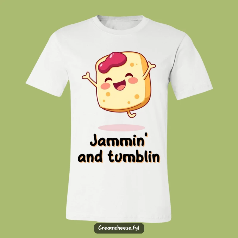 Funny Cream Cheese Cartwheel T-Shirt - Hilarious Jam Lover Tee for Breakfast Fans