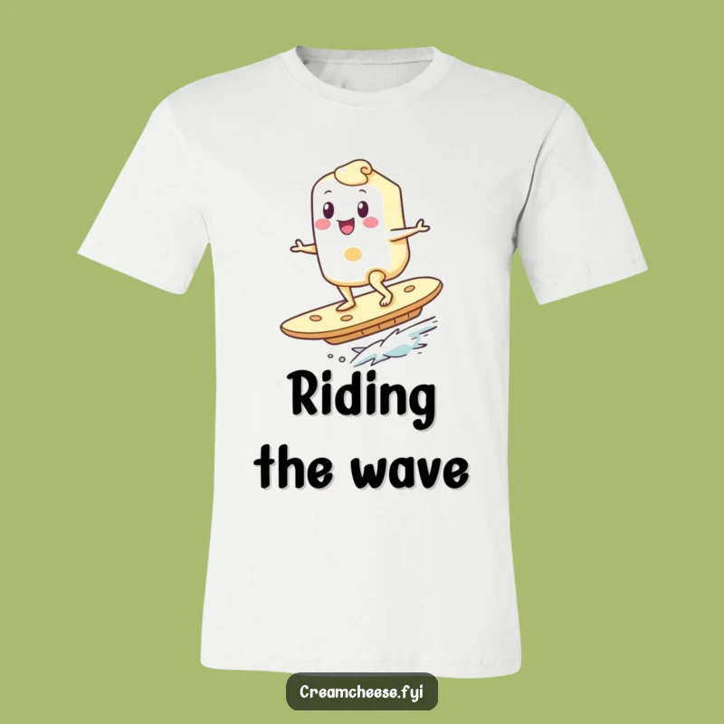 Funny Cream Cheese Surfer T-Shirt: Hilarious Breakfast Adventure Tee