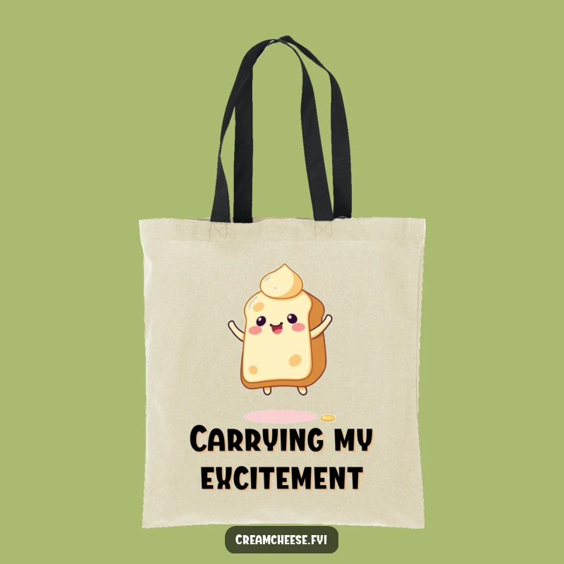 Funny Giddy Cream Cheese Toast Tote Bag: Carry Your Bounce Everywhere