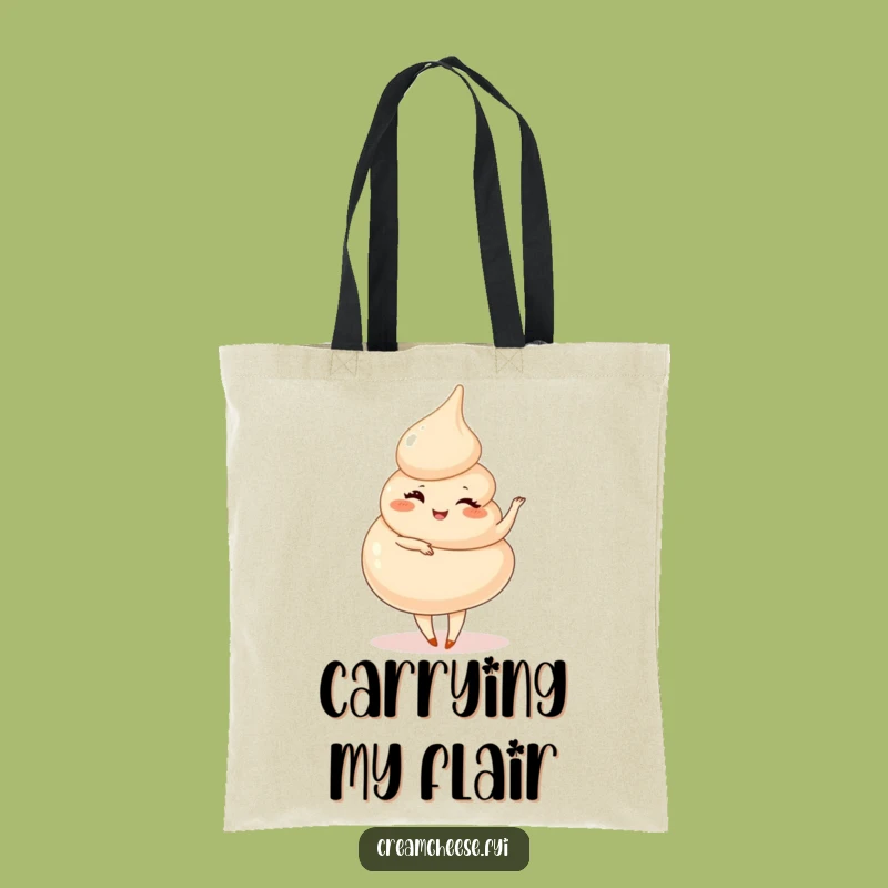 Funny Cream Cheese Swirl Pirouette Tote Bag - Playful Carryall, Gift