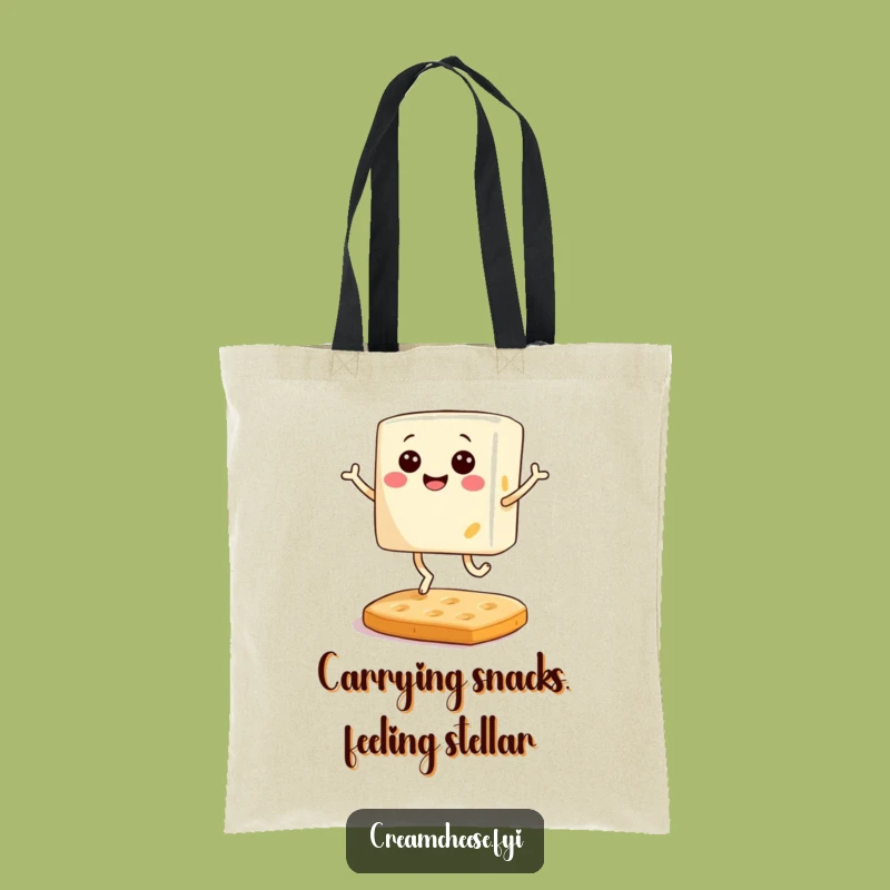 Funny Cream Cheese Tote Bag: Carry Your Snacks with Breakfast Joy