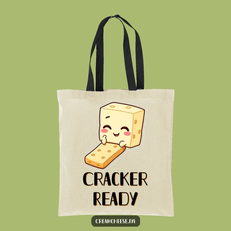 Funny Cream Cheese Cracker Slide Tote Bag: Carry Your Snack Fun