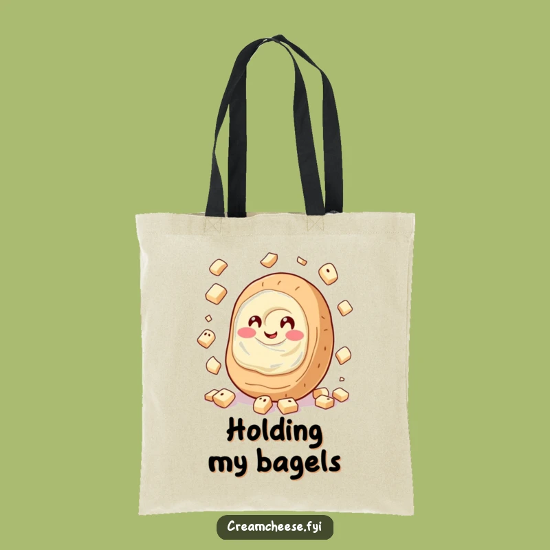 Funny Cream Cheese Juggling Bagels Tote Bag: Giggling Spread Bag, Perfect Gift