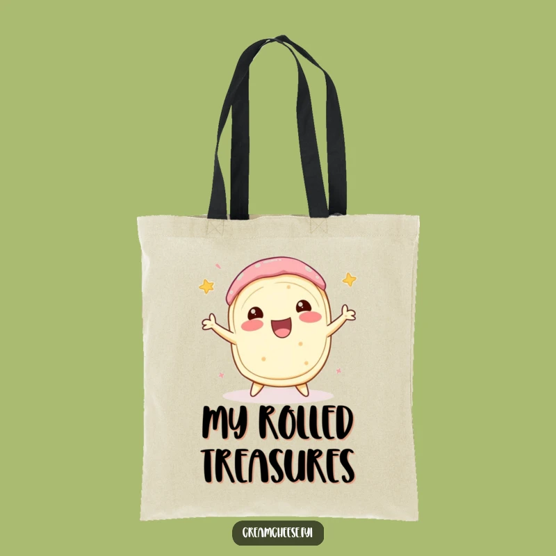 Funny Cream Cheese Roll Spin Tote Bag: Delighted Dairy Bag, Perfect Gift