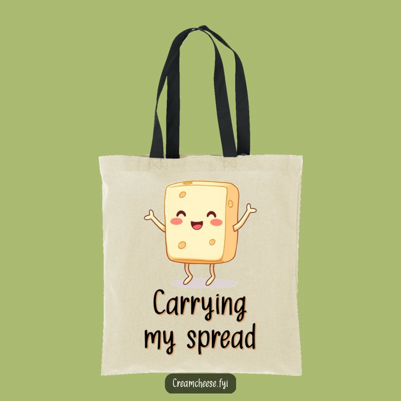 Funny Cream Cheese Tote Bag: Carry Dancing Dairy, Great Funny Gift for Bagel Lovers!