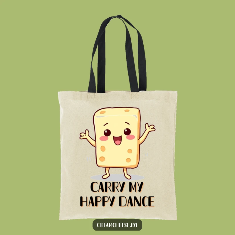 Funny Cream Cheese Tote Bag: Stylish Dancing Dairy, Ideal Funny Gift for Foodies