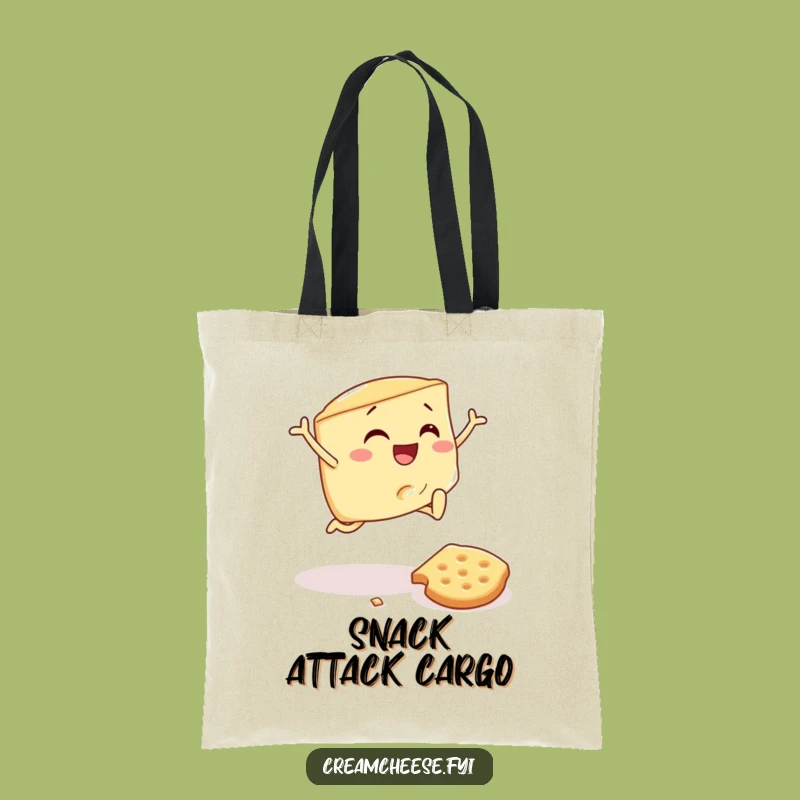 Funny Cream Cheese Wedge Tote Bag - Hilarious Grocery Hauler, Perfect Foodie Gift