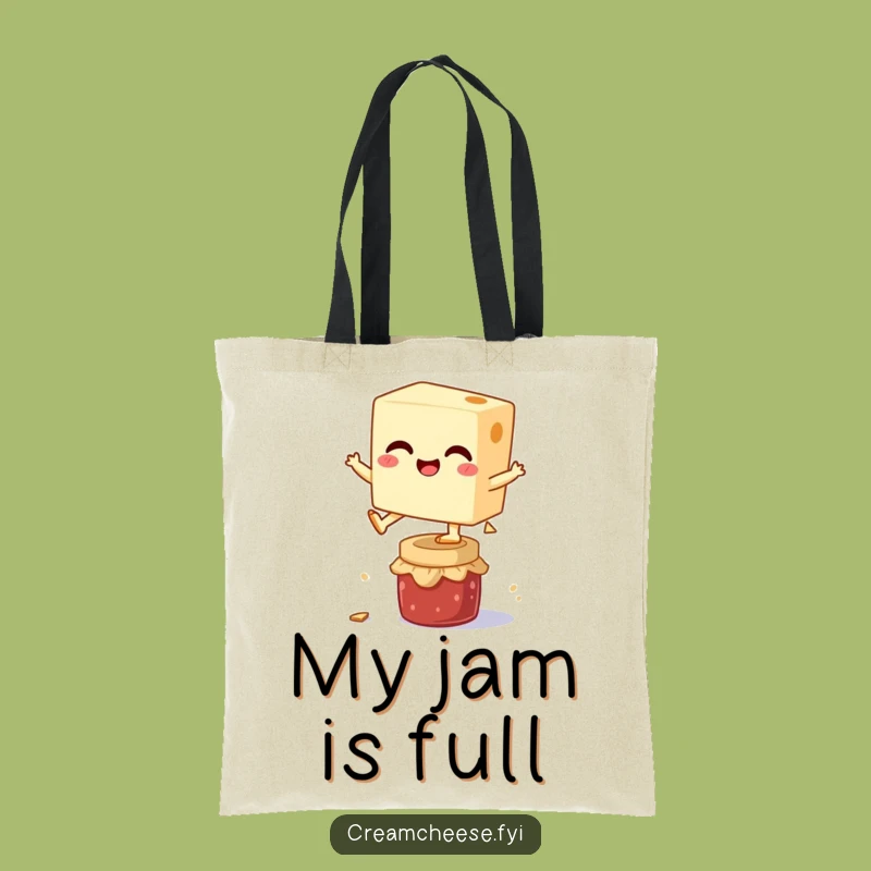 Funny Cream Cheese Jam Leap Tote Bag: Giggling Block Carry-All Gift