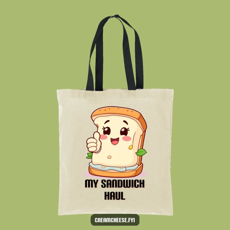 Funny Cream Cheese Sandwich Tote Bag: Foodie Approval - Carry Your Delights