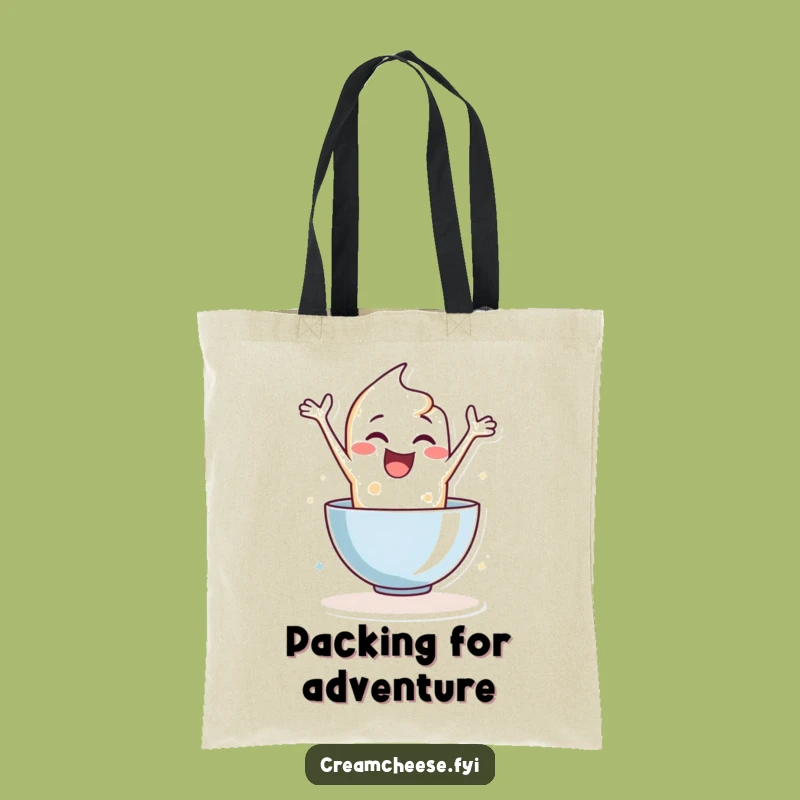 Funny Cream Cheese Leaping Tote Bag: Carry Your Enthusiasm Everywhere