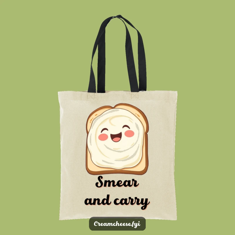 Funny Cream Cheese Smear Tote Bag: Joyful Toast Spread, Chic Hilarious Carry-All Gift